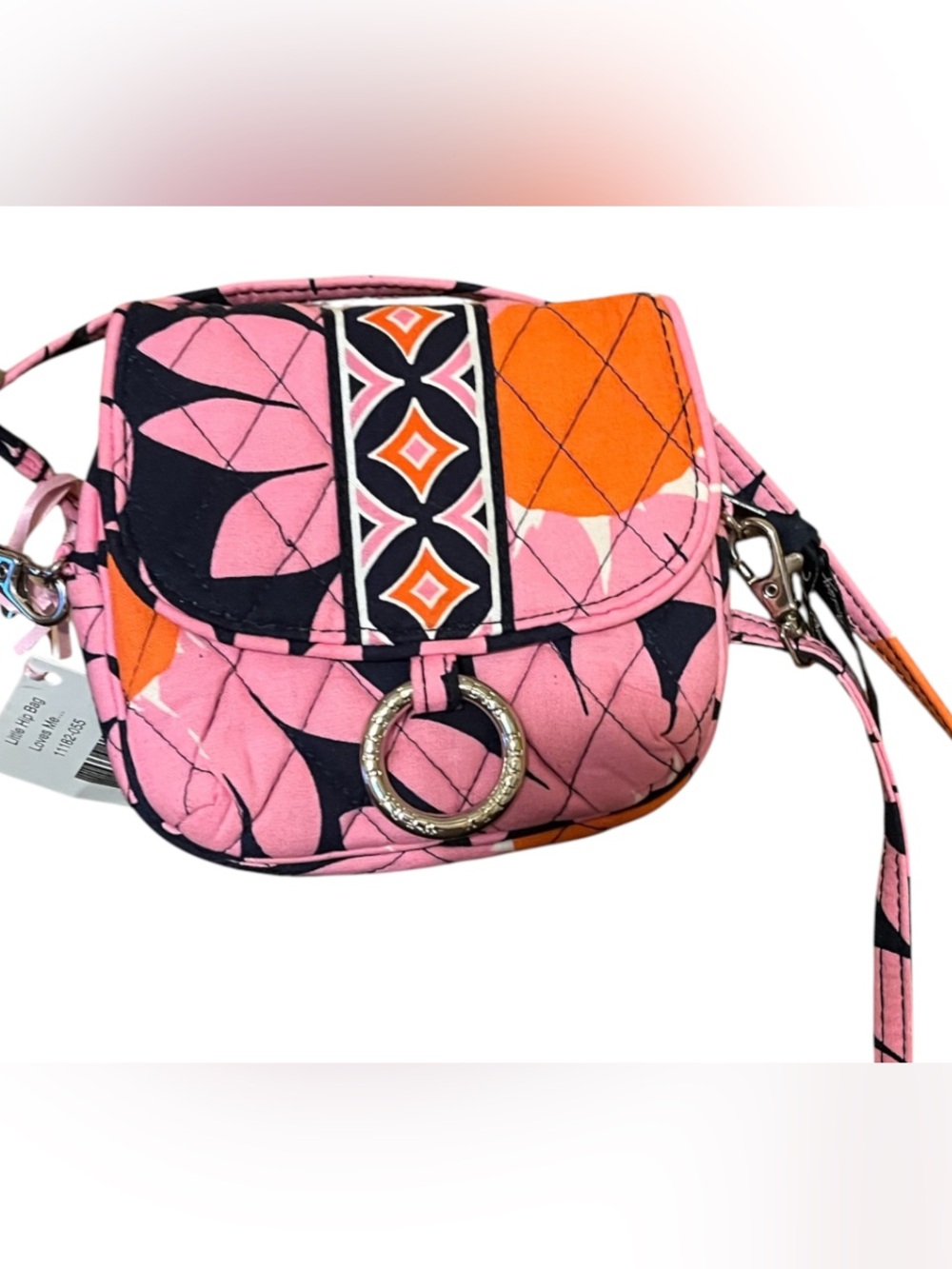 Vera Bradley NWT Quilted Pink Floral Ring Accent Crossbody Bag